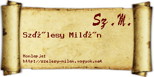 Szélesy Milán névjegykártya